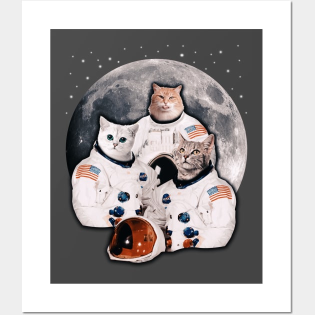 Catstronauts Funny Cat Lover Astronaut Galaxy Men and Women Wall Art by Blink_Imprints10